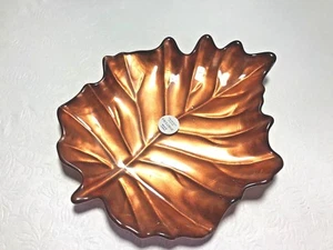 PRINZESSINNENHAUS *Bountiful Beauty* Kupfer Metallic 9 1/4" Blatt Teller Schale RAR - Bild 1 von 6