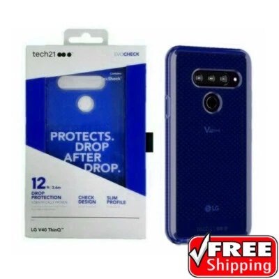 NEW Tech21 Evo Check Impact Protection Case for LG V40 ThinQ Midnight Blue - Image 1 of 4