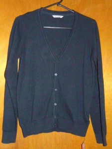 M&S School V-Neck Cardigan Pure Cotton Knitted 3-4y 104cm Dark Navy BNWoT - Picture 1 of 1