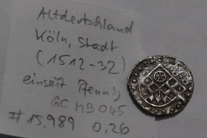 🧭 🇩🇪 ALEMANIA COLONIA MEDIEVAL 1 PENIQUE 1512-1532 DETALLES NÍTIDOS B79 #Z8836 - Imagen 1 de 2