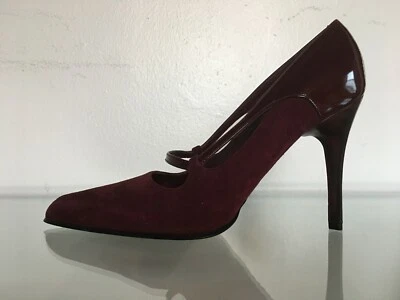 ZAPATOS TODS EMPIRE125 PELLAME BORGOÑA GAMUZA/PATENTE CUERO NUEVOS CON ETIQUETAS talla 9,5 ITALIA Foto 1 de 4