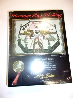 Heritage Rug Hooking Greenleaf Street Karen Cunagin Kit House Animals Garden - Image 1 of 4