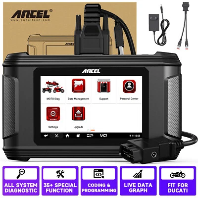 Herramienta de diagnóstico escáner OBD2 para motocicleta ANCEL MT510 sistema completo apto para Ducati Foto 1 de 4