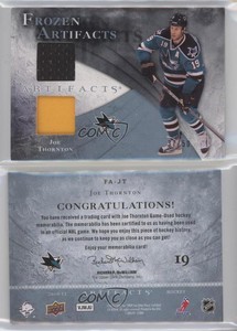 2010 Upper Deck Artifacts Frozen Jersey Blue Jersey/Patch /50 Joe Thornton Patch