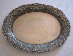 UNA FINA BANDEJA OVALADA ANTIGUA ALEMANA PRECIOSA DECORADA CON ROSAS PLATA MACIZA PEQUEÑA  - Imagen 1 de 4