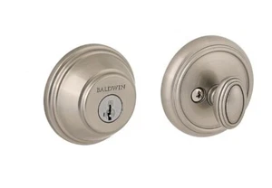 TWO Baldwin Round Single Cylinder Deadbolt Lock Sets-- Keyed One Side - Picture 1 of 4