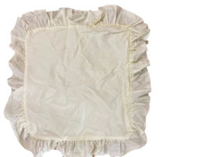 Dos fundas de cojín con volantes de marfil crema accesorio 22"" x 22"" volantes - Imagen 1 de 2