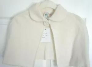 Neu Mädchen Pullover Cape für Hochzeit/Party Event elfenbeinfarben für 2-6 Jahre - Bild 1 von 4