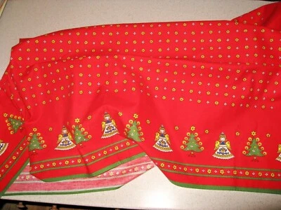 复古 Kolf Austria FolkLore 圣诞节假日桌布红色棉 48 x 48 — 第 1/4 张图片