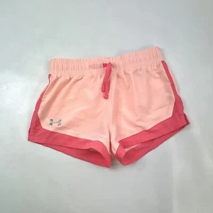 Under Armour Peach Tempo Running Training Shorts Youth Girls Large Sport - Picture 1 of 8