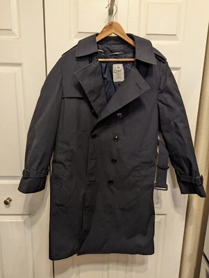 Gabardina vintage para hombre DEFENSE LOGISTICS AGENCY azul marino talla: 40S Foto 1 de 4