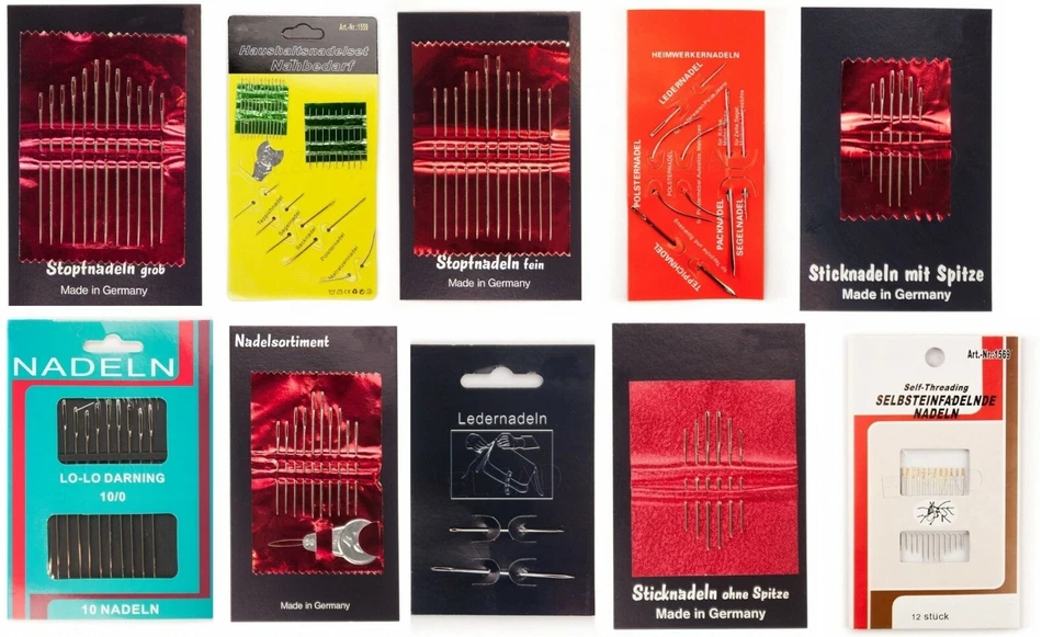 Nähnadeln Stopfnadeln Sticknadeln Ledernadeln Nadeln selbsteinfädelnde Set - Bild 1 von 1