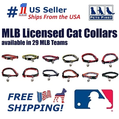 Pets First MLB Breakaway Cat Collar with Ringing Bell Adjustable Pet Collar - Image 1 of 3