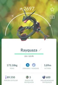 Pokémon Go Shiny Rayquaza - Mini PTC 80K Stardust - Picture 1 of 1