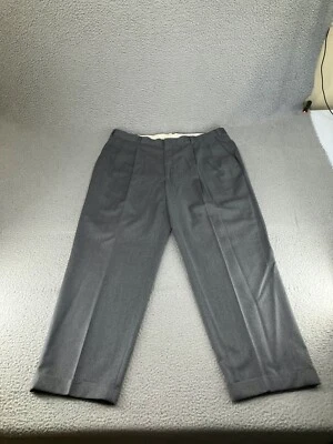 Pantalones de vestir vintage Hart Schaffner Marx para hombre 40R gris a cuadros lana plisada 40x31 Foto 1 de 4