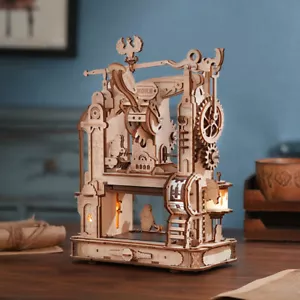 3D Wooden Puzzle Model Classic Printing Press with Mechanical Gears, Jigsaw DIY - Picture 1 of 6