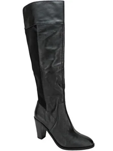 Kenneth Cole Reaction Damen sehr durchsichtig hohe Stiefel schwarz Leder Größe 9,5 M - Bild 1 von 5