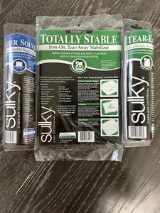 Sulky Fabric Stabilizers- 661-03, 751-08, 405-08 Tear Away Super Solvy Lot of 3 - Picture 1 of 12