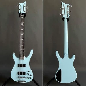 New Special 12-string Electric Bass Guitar 4+8 Strings Blue Bass Chrome Hardware - Picture 1 of 12