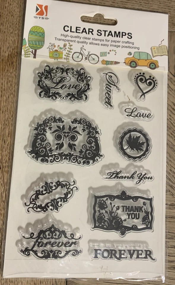 YS Sentiment Clear Stamps (Thank You / Home Sweet Home) 22 Pcs.