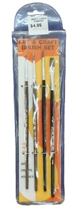 Atlas Art & Craft Brush Set Red Sable 4 Brushes NEW in Package China BOGO - Picture 1 of 2