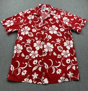 RJC Hawaiihemd rot weiß Blumen Camp Herren Large USA Kurzarm Knopfleiste - Bild 1 von 13