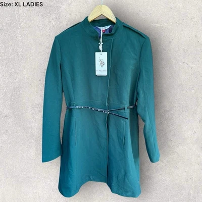 US POLO ASSASSIN TREKKING GREEN WOMENS TRENCHCOAT JACKET WITH TAGS XL - Image 1 of 4