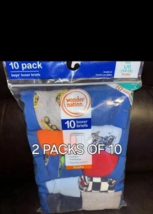 Boys Boxer Briefs 2 10 Packs Size Husky L 10-12 - Picture 1 of 4