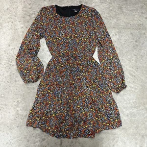 Abito Tommy Hilfiger manica lunga trasparente floreale donna taglia 10 - Foto 1 di 5