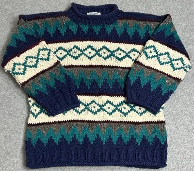 Vintage Venicia Imports Unisex Hand Made Wool Sweater Crew Rolled Neck Chunky - Image 1 of 4
