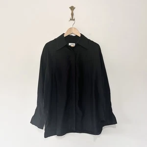 Cos 100% Seide Hemd Schwarz Oversized 40 UK 12-14 Minimal Capsule Luxus - Bild 1 von 9