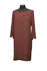 Sandro Paris Summer Dress 38 40 Braun Black Patterned ¾ Sleeves Lightweight - Picture 1 of 5