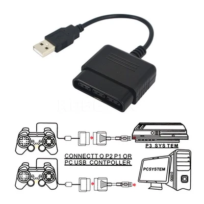 USB Adapter for Playstation 2 PS2 Controller to Playstation 3 PC Converter Cable - Image 1 of 4