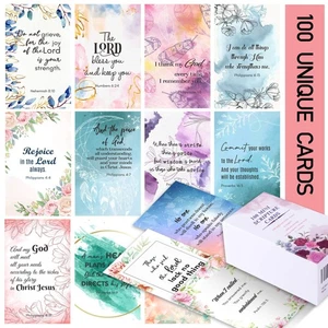 100 tarjetas de oración para mujeres con versículos bíblicos surtidos, mini tarjetas de escritura para... - Imagen 1 de 8