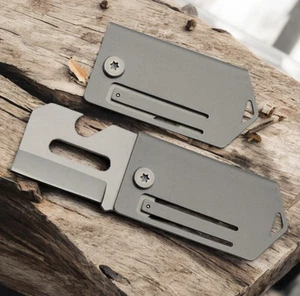 Mini EDC Messer | 2,2" grauer Stahl Klappklinge, Teppichmesser + Flaschenöffner Werkzeug - Bild 1 von 3