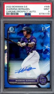 2022 Warming Bernabel RC 1st Bowman Chrome Sapphire Rookie Auto PSA MINT 9  - Bild 1 von 2