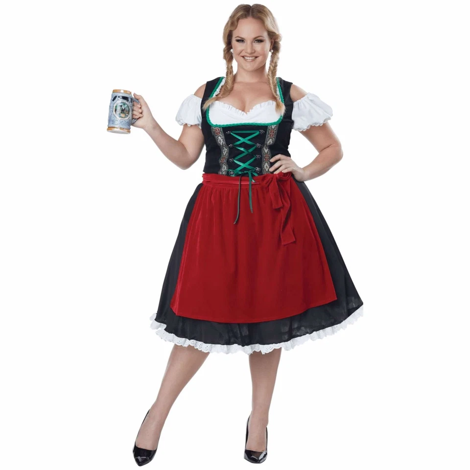 Disfraz de mujer Oktoberfest Fraulein Beer Maid Gretchen German Heidi Plus Foto 1 de 1