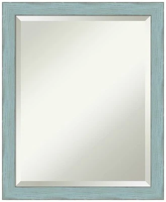 BLUE WALL MIRROR 22X18 SKY BLUE RUSTIC RECTANGLE BATHROOM MIRROR FOR WALL DECOR  - Image 1 of 4