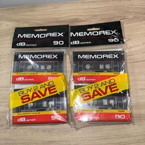 Memorex dB SERIE 90 Minuten Leerkassetten Kassetten 2er Pack 1980er Set Requisite Vintage - Bild 1 von 2