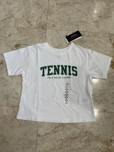 Ralph Lauren Girls Tennis Polo White T-shirt Size M 8–10 - Picture 1 of 2
