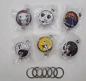 Nightmare Before Christmas - Retractable Badge Holder Belt/Slip Clip - Set Of 6 - Picture 1 of 12