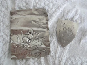 VINTAGE 2 x SILVER Scrap items , Badge /Pin 1899 and Bible panel - Picture 1 of 3