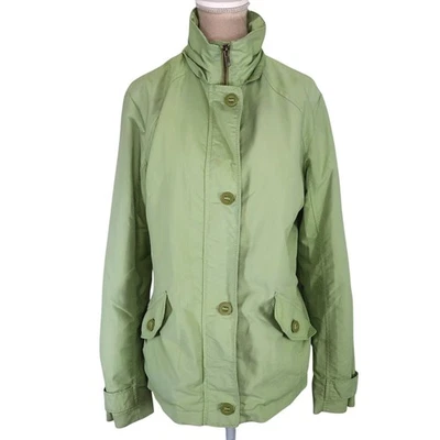 Lands End Jacket Womens XS Green Utility Barn Chore Zipper Pockets Lightweight - Image 1 of 4