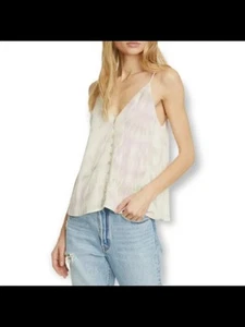 DOLAN Womens Sleeveless V Neck Cami Adjustable Straps Button Up Top - Picture 1 of 3