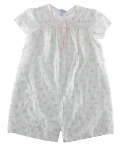 Vintage C Collection White Pink Green Floral Pocket Button Down Nightgown 2XL - Picture 1 of 5