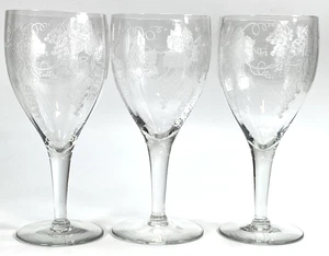 Vintage 1920-1928 Fostoria New Vintage Grape Optic-Stem 863 Water/Wine Goblets - Picture 1 of 23