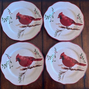 Better Homes & Gardens Heritage Holiday 2011 Set Of 4 Red Cardinal Salad/dessert - Picture 1 of 8