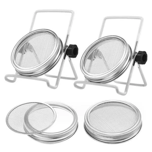 2 Set Mason Jar Sprouting Jar Lids with Foldable Stainless Steel Sprouting St... - Bild 1 von 7