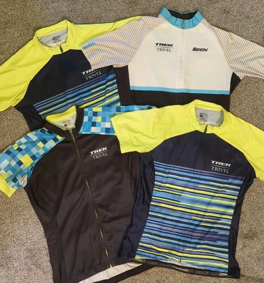 Camiseta deportiva de ciclismo de viaje Bontrager Santini Trek LOTE de CUATRO con cremallera completa para mujer grande Foto 1 de 4