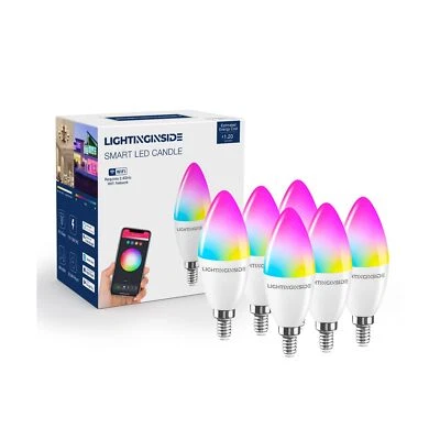 Smart Candelabra LED Bulbs, 60 Watt Equivalent, 6W 500lm, E12 LED Bulbs Work ... - Image 1 of 4